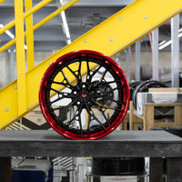Vossen S21-02 3-Piece - Gloss Black / Vossen Red