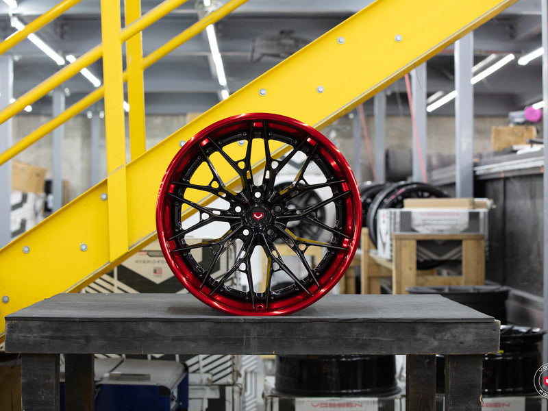 Vossen S21-02 3-Piece - Gloss Black / Vossen Red