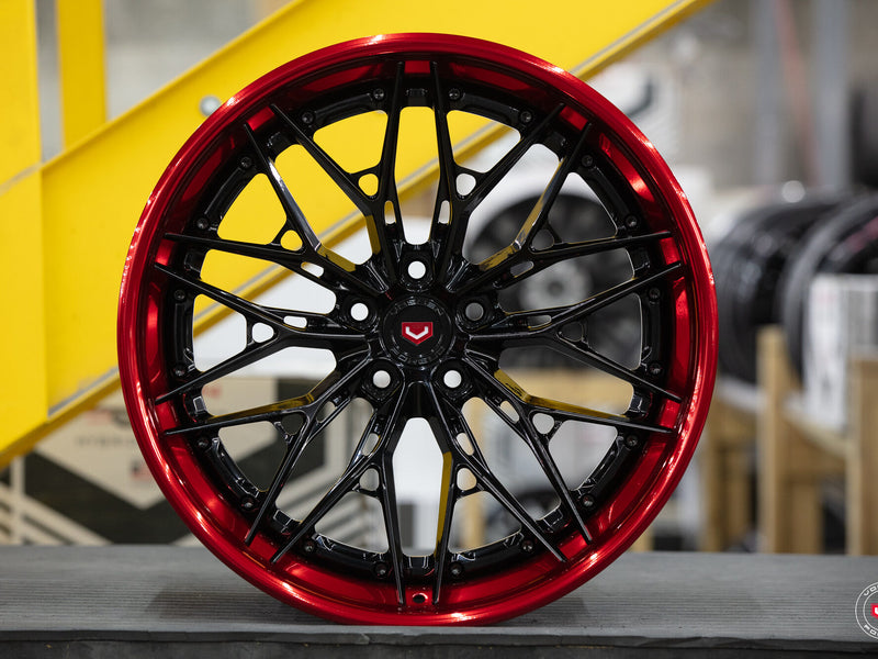 Vossen S21-02 3-Piece - Gloss Black / Vossen Red