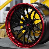 Vossen S21-02 3-Piece - Gloss Black / Vossen Red