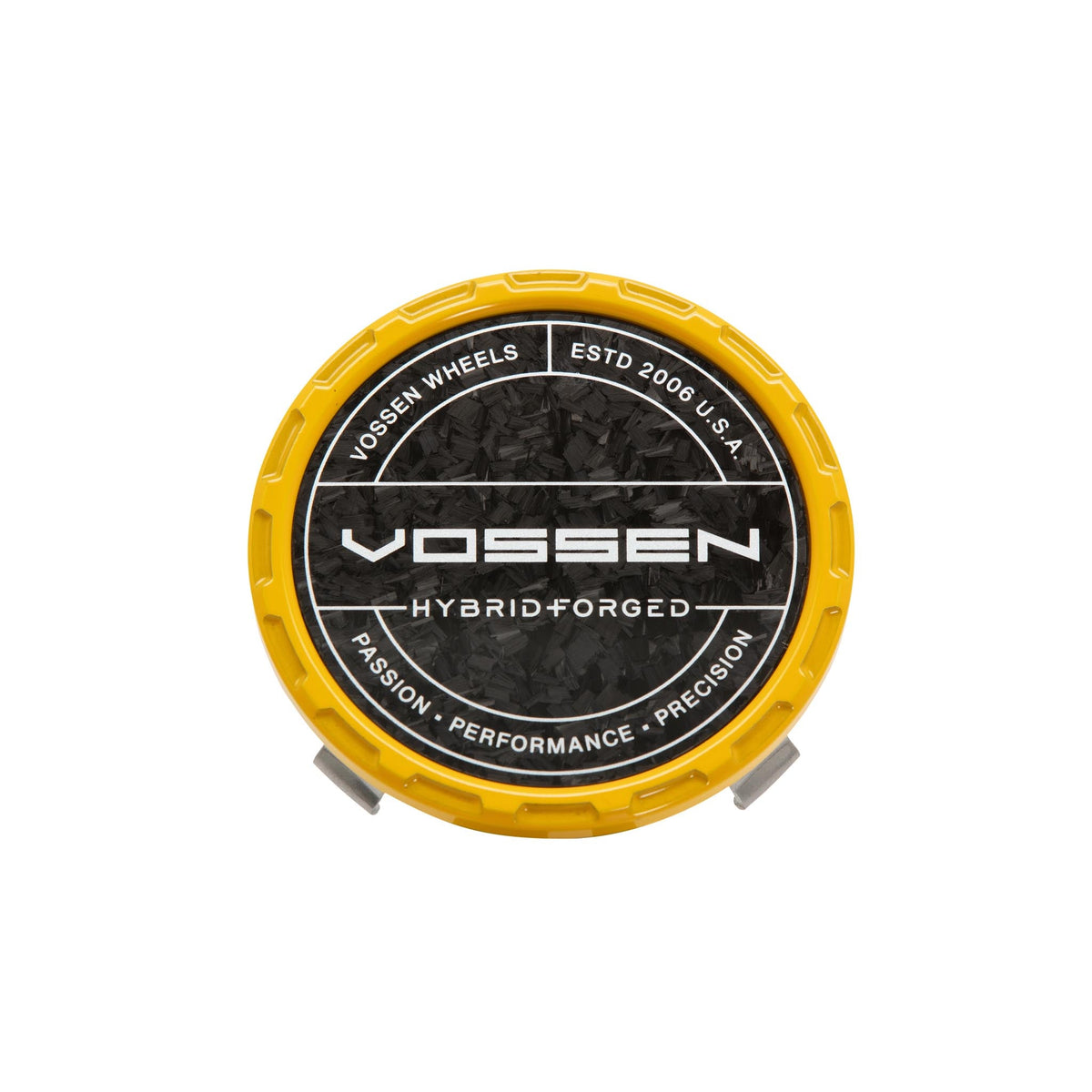 Vossen Hybrid Forged Carbon Billet Sport center cap Canary Yellow / Forged Carbon Insert – view 2
