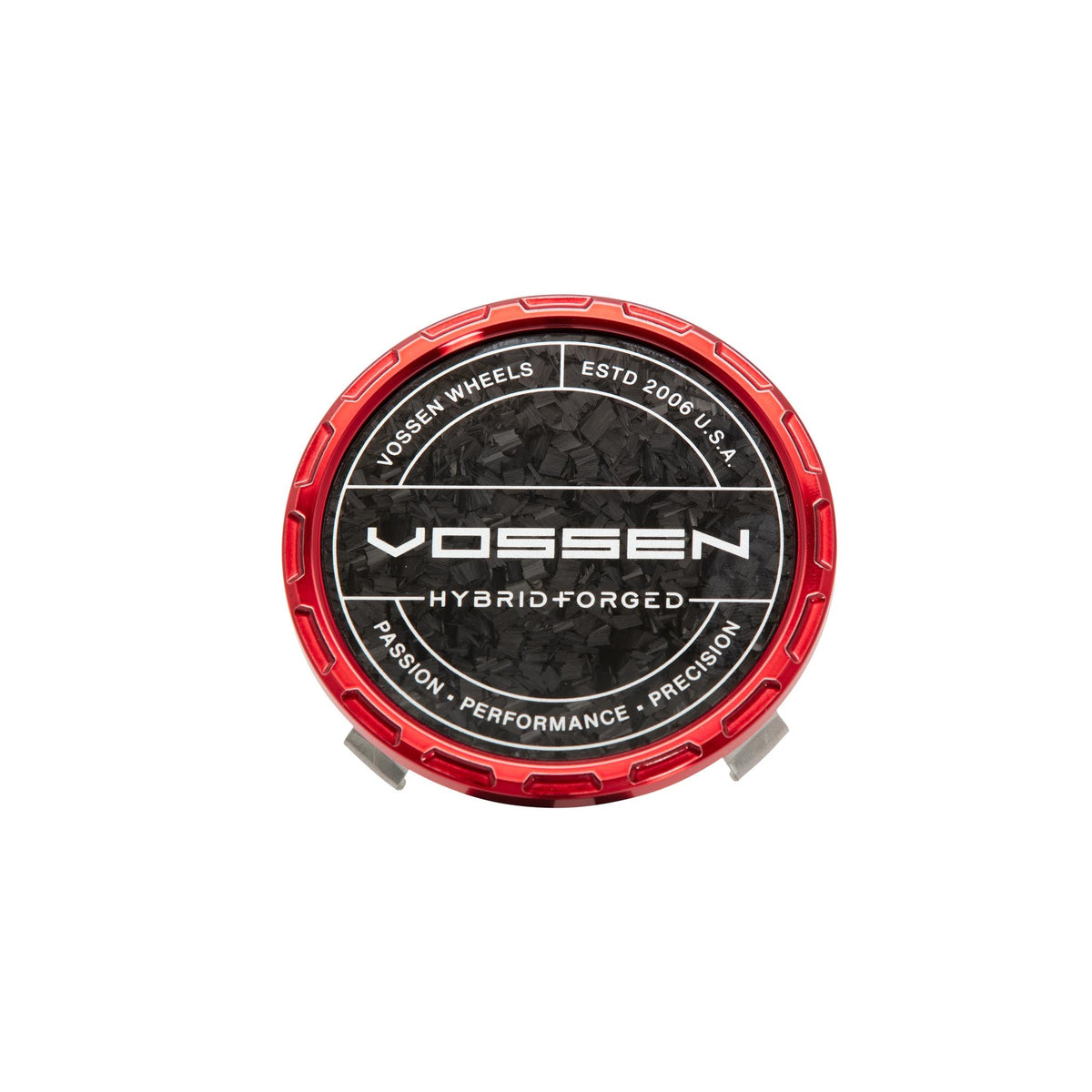 Vossen Hybrid Forged Carbon Billet Sport center cap Vossen Red / Forged Carbon Insert – view 2
