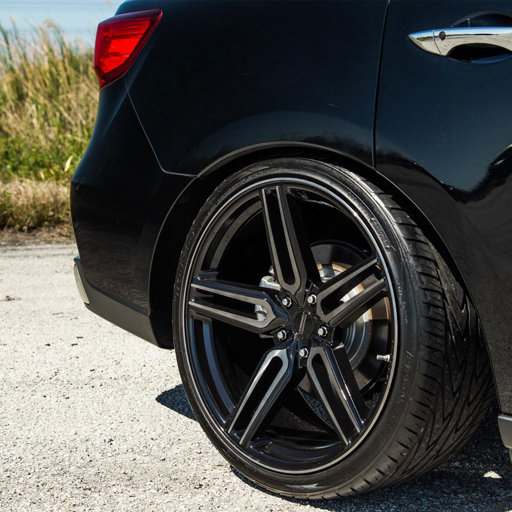 22" Vossen HF1 Black 22x9.5 22x9.5 1308 Concave Wheels Rims Fits Chevrolet Subur