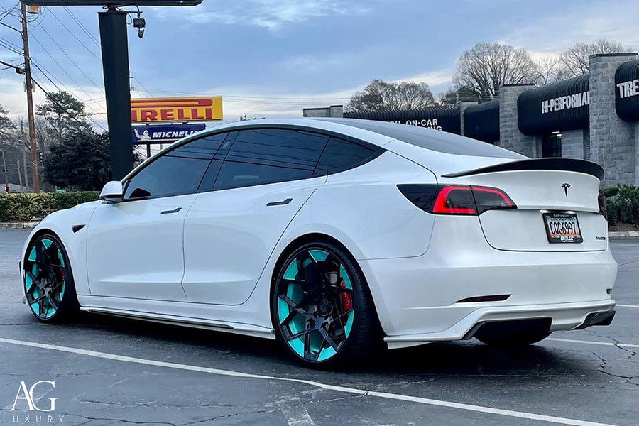 Tesla Model 3 on AG Luxury Aero.55 forged wheels in gloss black finish - view 2