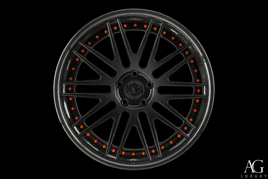 AG Luxury AGL10 gloss black carbon fiber 3-piece forged wheel