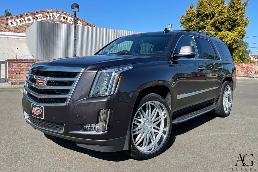 Cadillac Escalade on AG Luxury AGL10 forged wheels in brushed / chrome finish
