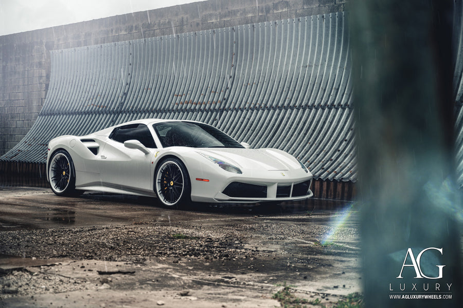 Ferrari 488 GTB on AG Luxury AGL10 forged wheels in gloss black finish