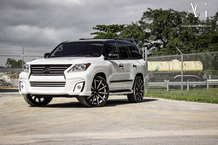 Lexus LX570 Wald on AG Luxury AGL11 forged wheels in gloss black finish
