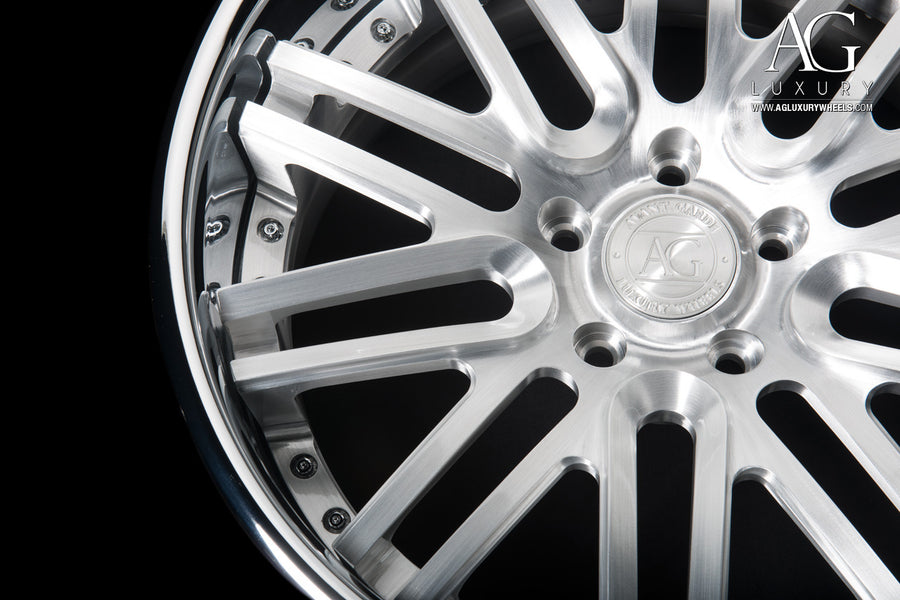 AG Luxury AGL12 brushed chrome duo-block forged wheel