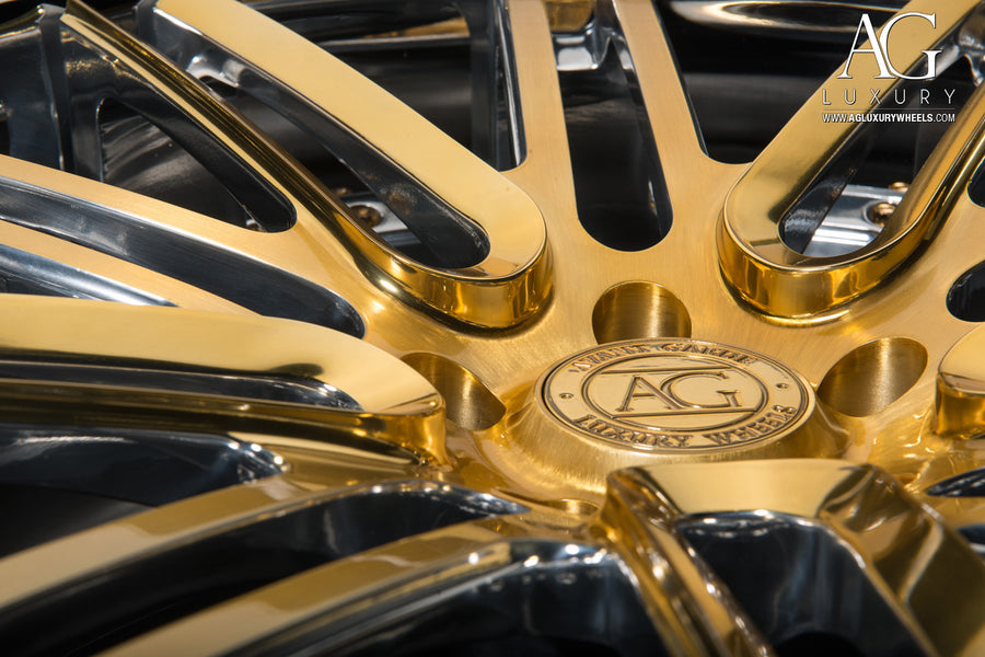AG Luxury AGL12 brushed polished chrome duo-block forged wheel