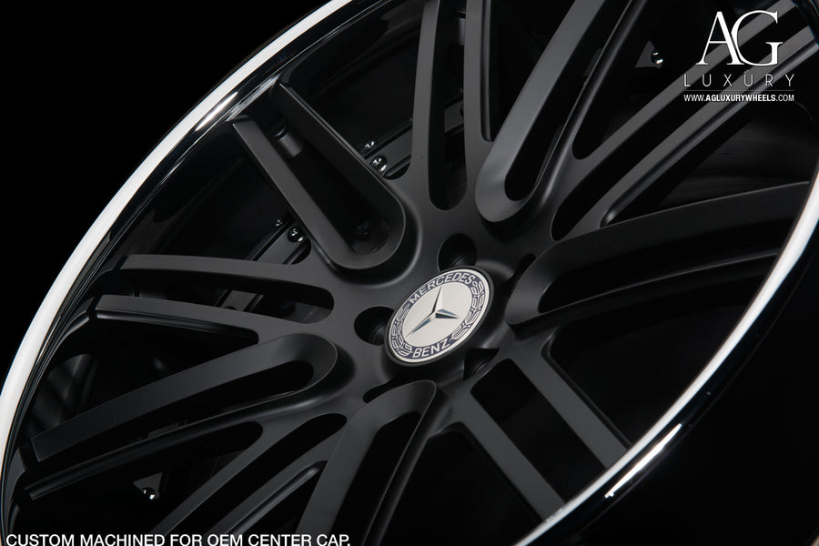 AG Luxury AGL12 matte black chrome duo-block forged wheel
