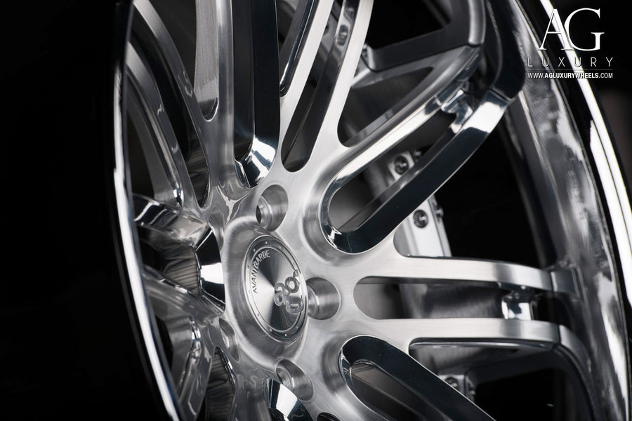 AG Luxury AGL12 brushed polished chrome duo-block forged wheel