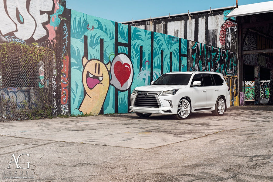 Lexus LX570 Wald Body Kit on AG Luxury AGL12 forged wheels in polished finish