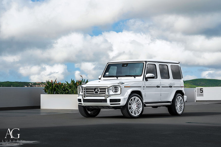 Mercedes-Benz G550 on AG Luxury AGL12 forged wheels in polished / gloss white finish