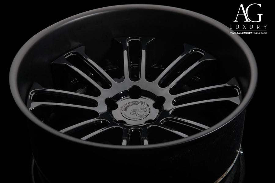 AG Luxury AGL14 gloss black matte black duo-block forged wheel