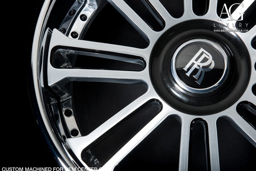 AG Luxury AGL14 brushed gloss black chrome duo-block forged wheel