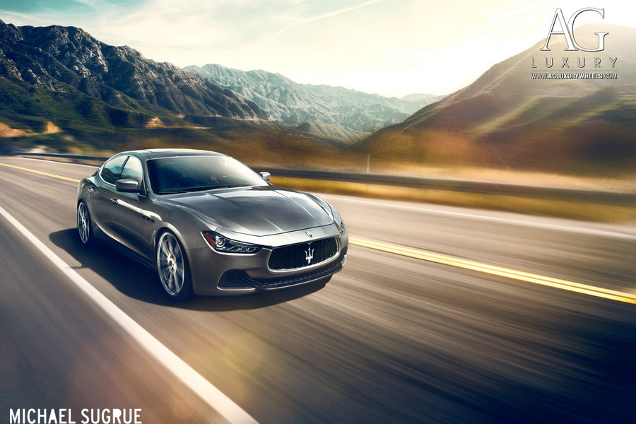 Maserati Ghibli on AG Luxury AGL14 forged wheels in brushed / polished finish