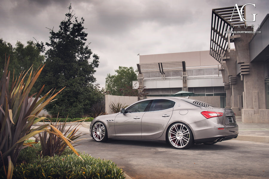 Maserati Ghibli on AG Luxury AGL14 forged wheels in brushed / polished finish