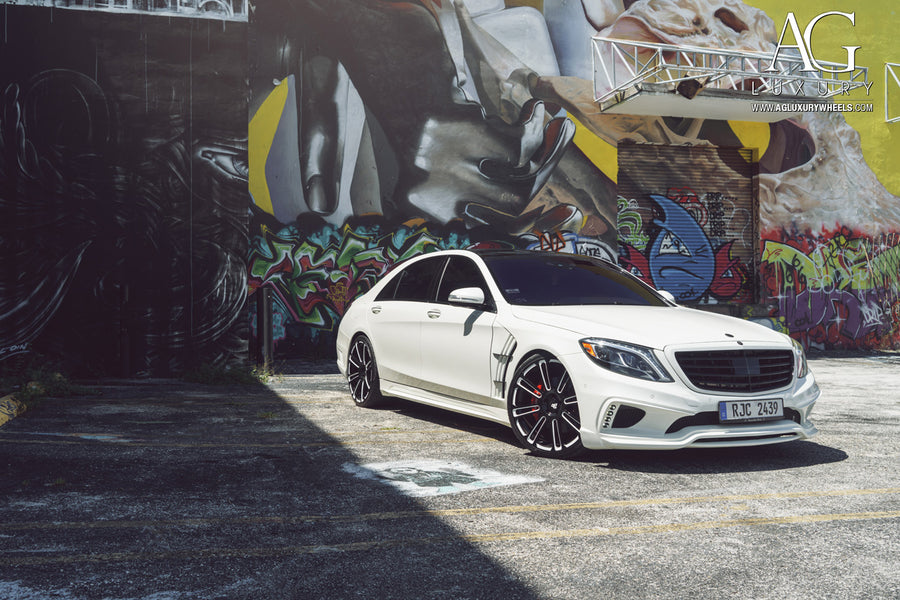 Mercedes-Benz S550 on AG Luxury AGL14 forged wheels in gloss black finish