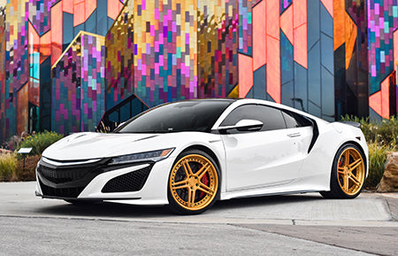Acura NSX on AG Luxury AGL15 forged wheels in brushed / gold finish
