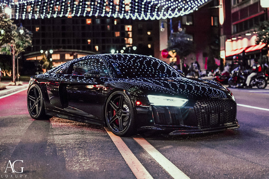 Audi R8 on AG Luxury AGL15 forged wheels in matte black finish