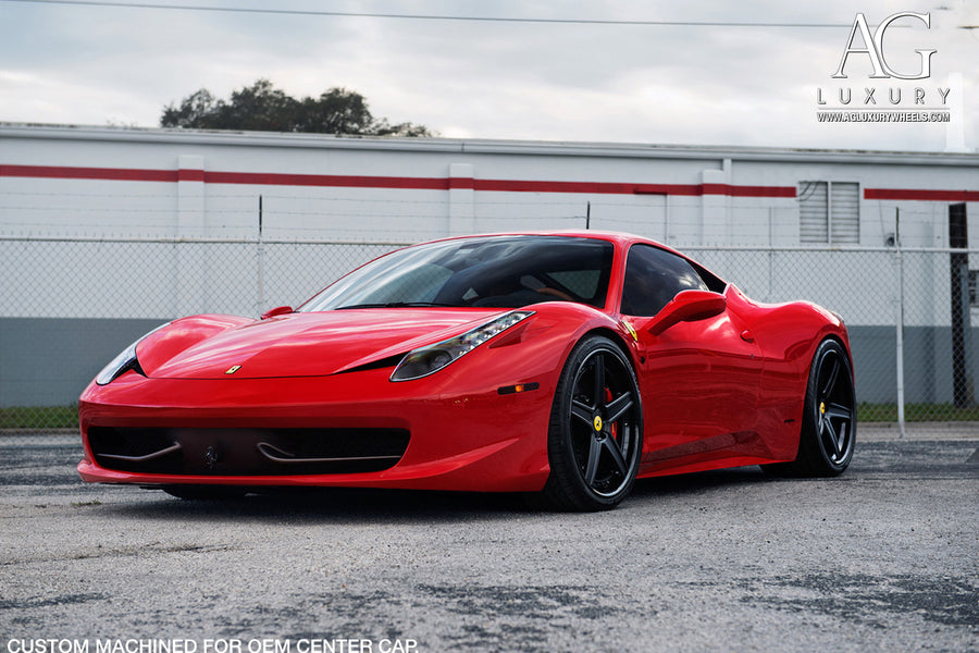 Ferrari 458 Italia on AG Luxury AGL16 forged wheels in matte black finish