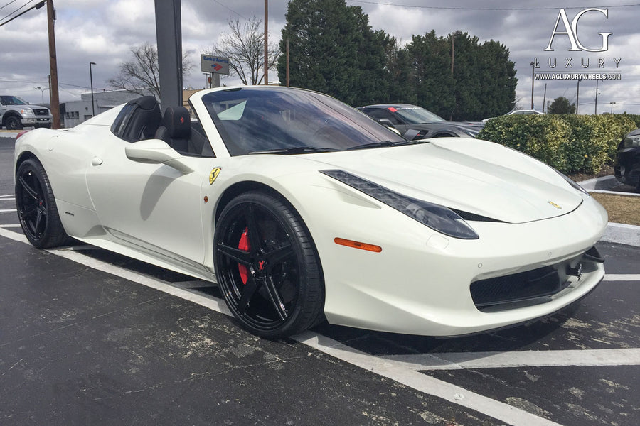 Ferrari 458 Italia on AG Luxury AGL16 forged wheels in gloss black finish