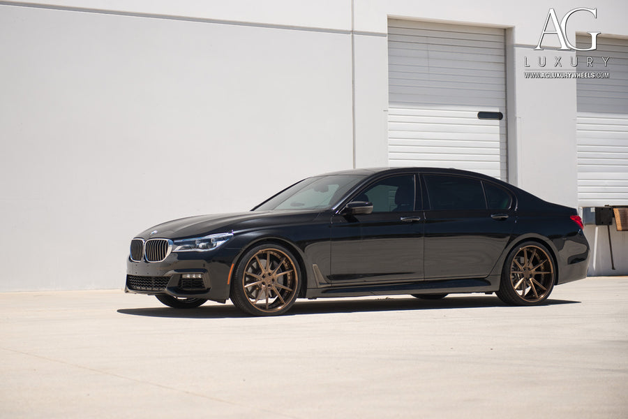 BMW 750i on AG Luxury AGL19 forged wheels in bronze finish