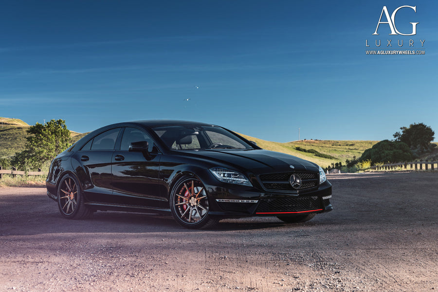 Mercedes-Benz CLS63 AMG on AG Luxury AGL19 forged wheels in polished / bronze finish