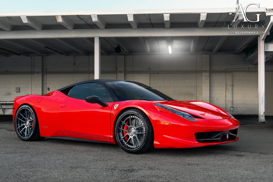Ferrari 458 Italia on AG Luxury AGL21 forged wheels in brushed / grigio finish
