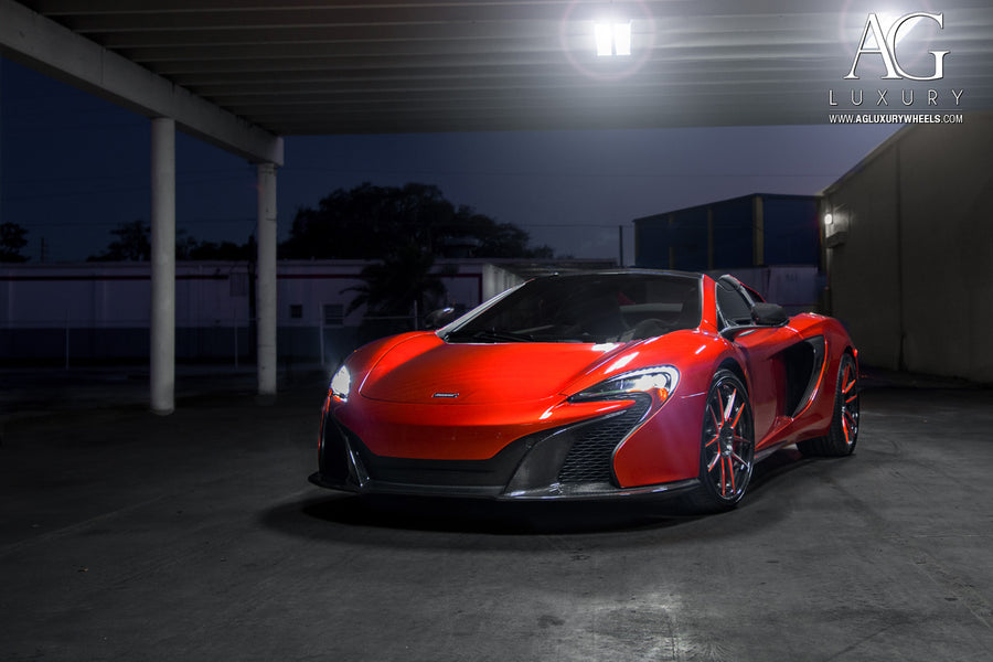 McLaren 650S on AG Luxury AGL21 forged wheels in brushed / grigio finish
