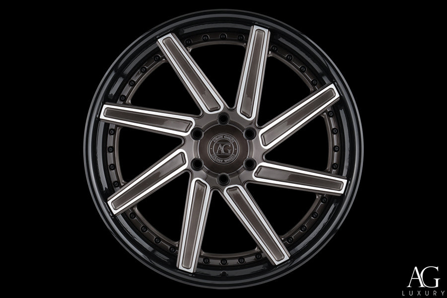 AG Luxury AGL22-8D brushed gloss black candy 3-piece forged wheel
