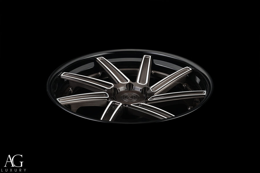 AG Luxury AGL22-8D brushed gloss black candy 3-piece forged wheel - view 3