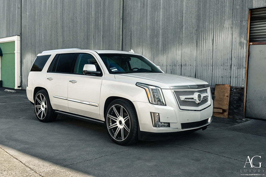 Cadillac Escalade on AG Luxury AGL22-8R forged wheels in brushed / gloss black finish