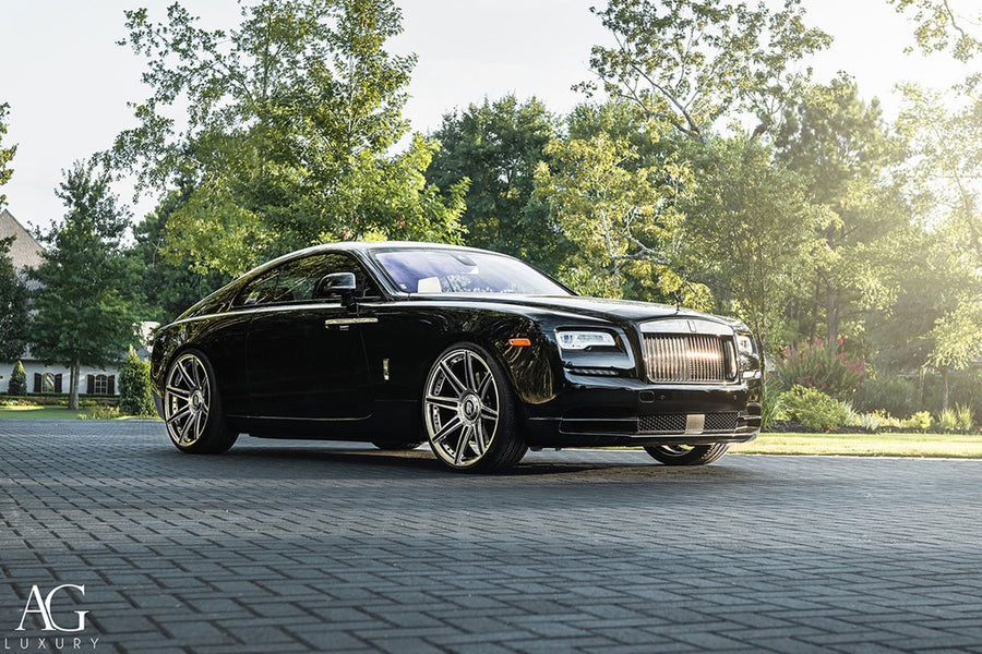 Rolls-Royce Wraith on AG Luxury AGL22-8R forged wheels in polished / gloss black finish