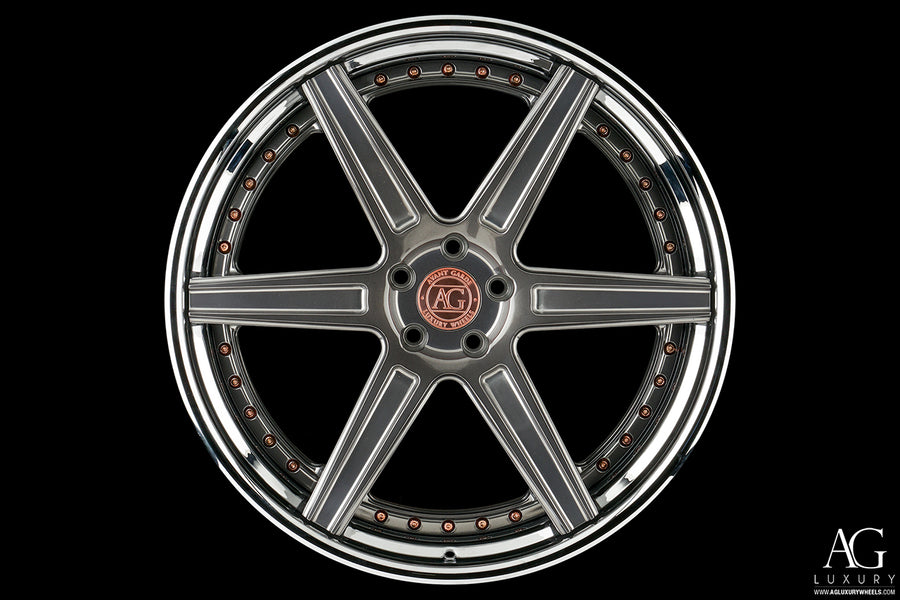AG Luxury AGL22 polished chrome copper 3-piece forged wheel