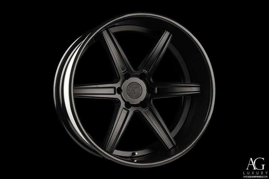 AG Luxury AGL22 matte black carbon fiber forged wheel