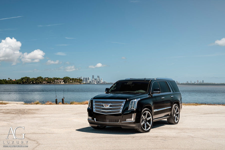Cadillac Escalade on AG Luxury AGL22 forged wheels in polished / gloss black finish