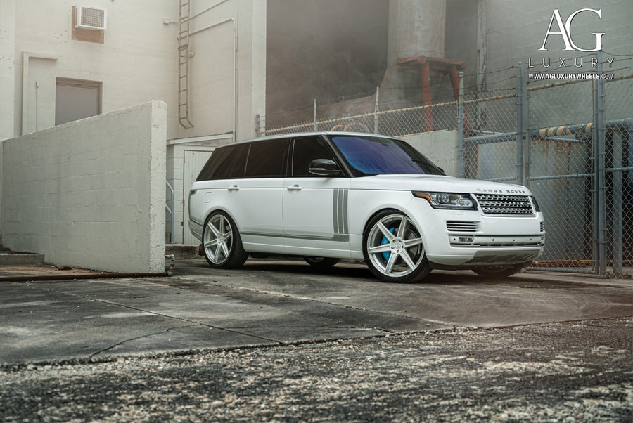 Land Rover Range Rover on AG Luxury AGL22 forged wheels in brushed / gloss white finish