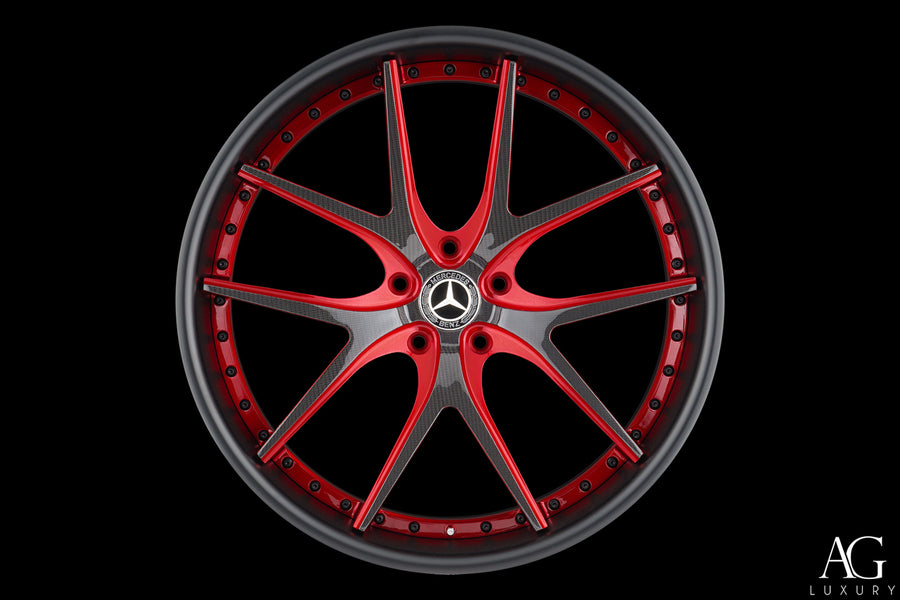 AG Luxury AGL23 brushed matte black carbon fiber duo-block forged wheel