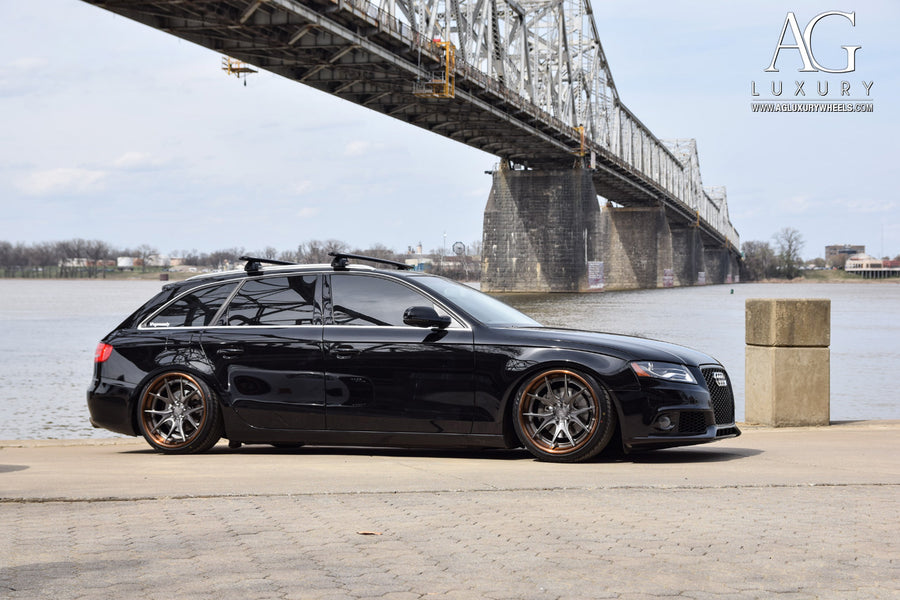 Audi B8 A4 on AG Luxury AGL23 forged wheels in brushed / bronze finish