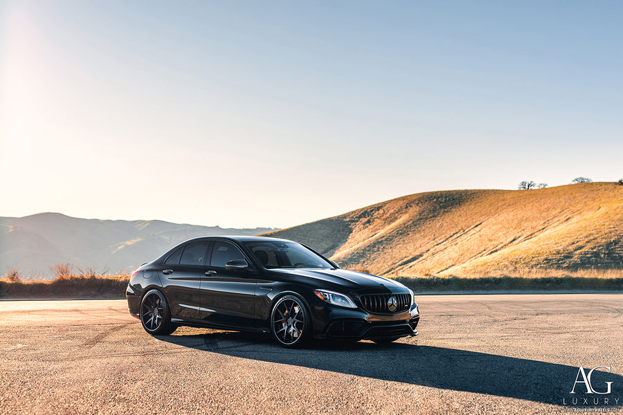 Mercedes-Benz C63 AMG on AG Luxury AGL23 forged wheels in matte black / carbon fiber finish