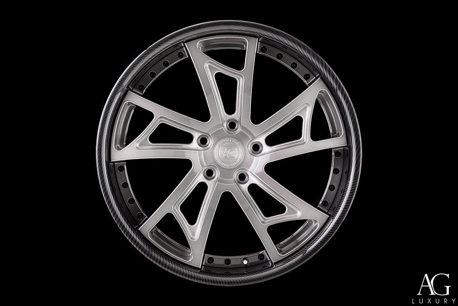 AG Luxury AGL24 brushed grigio carbon fiber 3-piece forged wheel