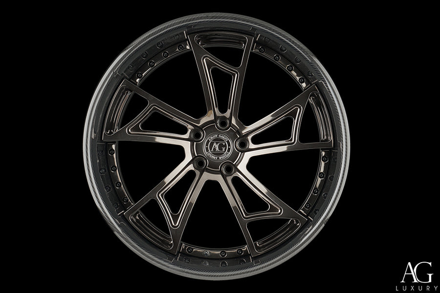 AG Luxury AGL24 polished carbon fiber smoke forged wheel
