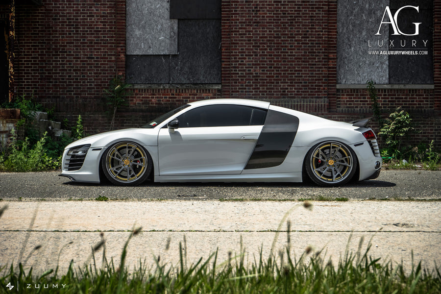 Audi R8 on AG Luxury AGL24 forged wheels in brushed / grigio finish