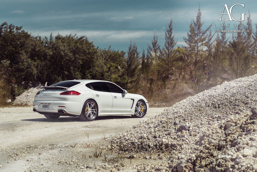 Porsche Panamera Turbo on AG Luxury AGL24 forged wheels in brushed / polished finish
