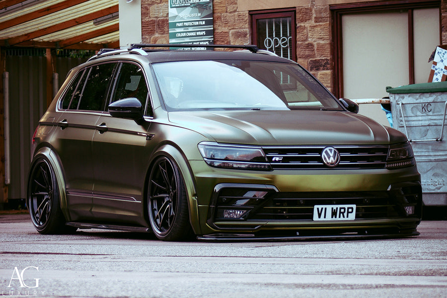 Volkswagen Tiguan on AG Luxury AGL24 forged wheels in matte black / carbon fiber finish