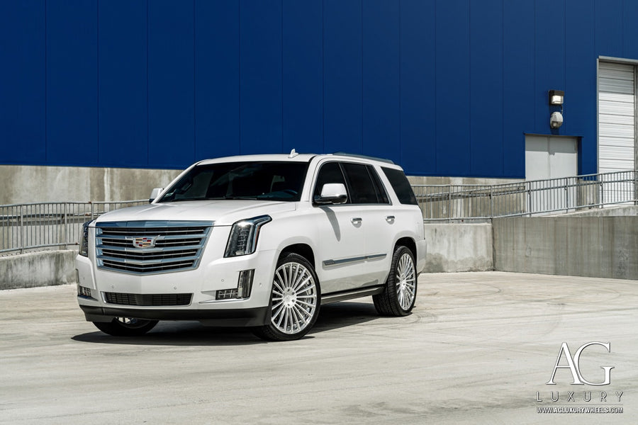Cadillac Escalade on AG Luxury AGL25 forged wheels in polished / gloss white finish