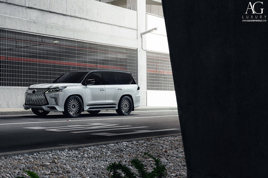 Lexus LX570 on AG Luxury AGL25 forged wheels in gloss black finish