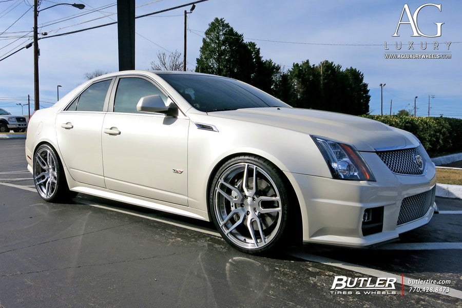 Cadillac CTS V on AG Luxury AGL26 forged wheels in brushed / polished finish